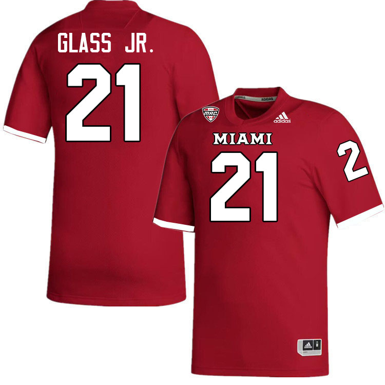 Miami University Redhawks #21 Tito Glass Jr. College Football Jerseys Stitched-Red